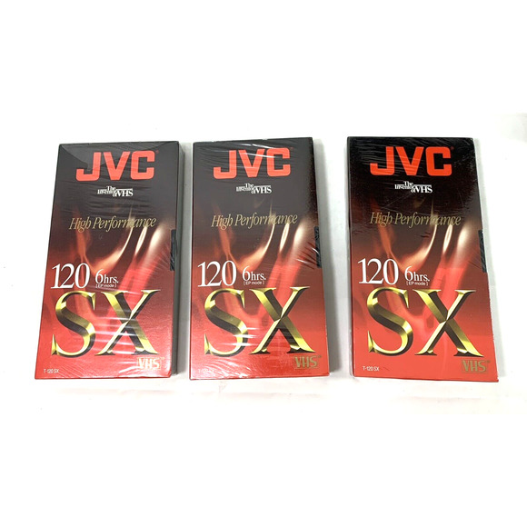 Three JVC SX 120 High Performance Blank VHS Video‎ Cassette Tape New & Sealed - Picture 5 of 5